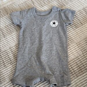 Converse Grey Short-Sleeve Baby Romper